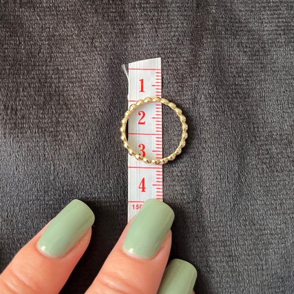 Beaded 10k Gold Stackable Ring - Picture 8 of 12